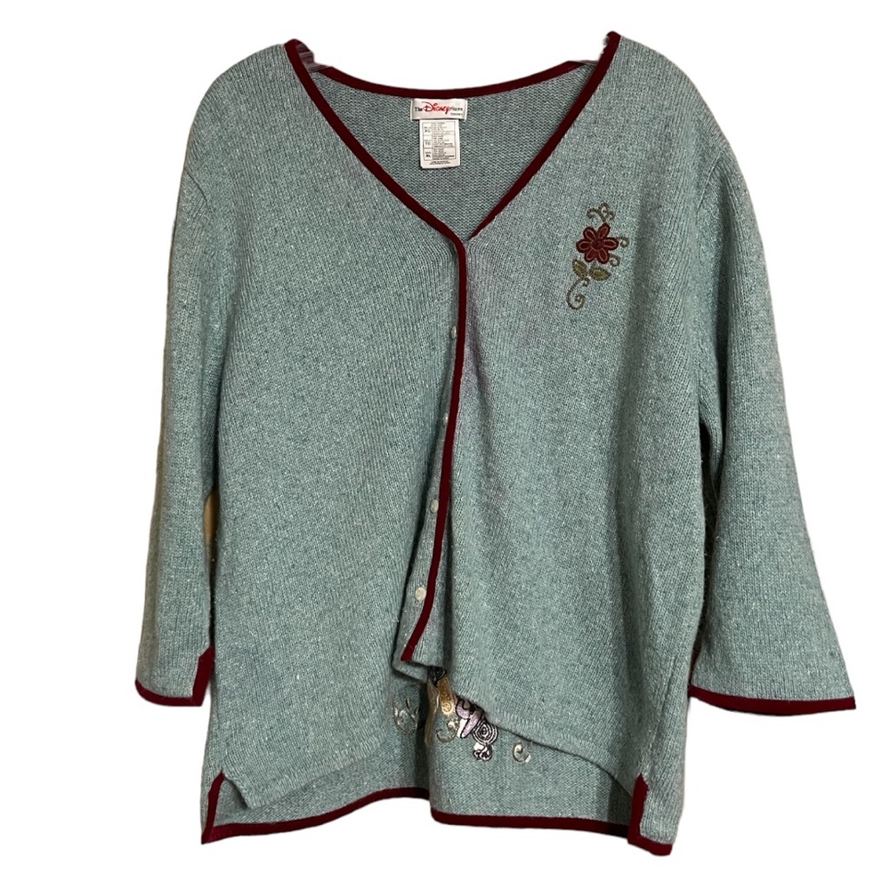 Disney Store Winnie The Pooh & Piglet Embroidered Wool Blend Cardigan Sz XL